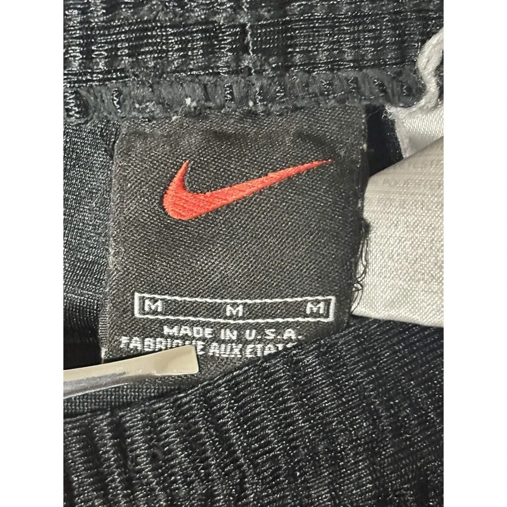 Nike Men M Vintage Shiny Athletic Shorts Nylon Black Made in USA No Elastic